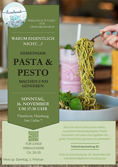 WARUM EIGENTLICH NICHT…? GEMEINSAM PASTA & PESTO MACHEN UND GENIEßEN